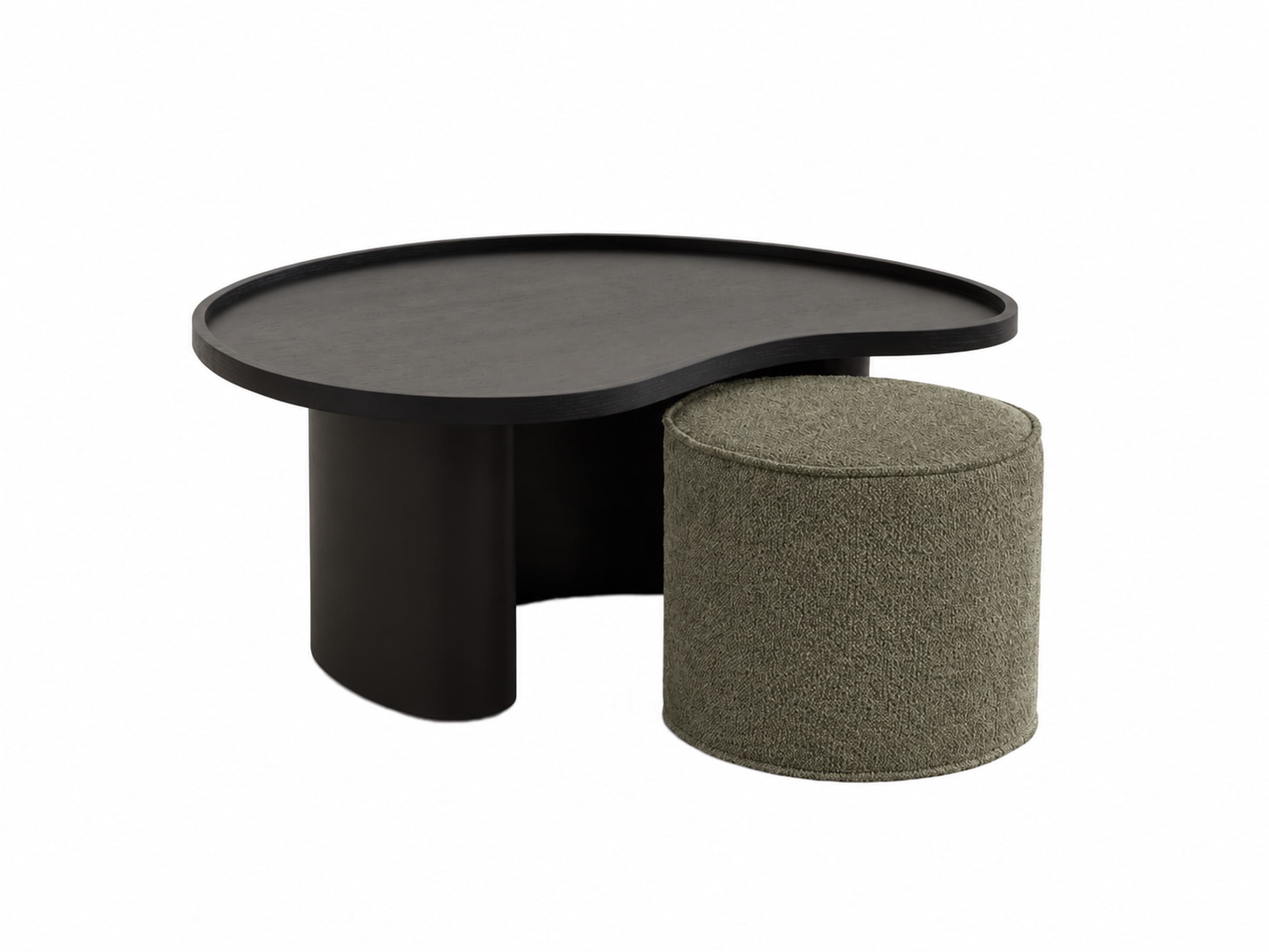 Bean Coffee Table - Green Ottoman - 4