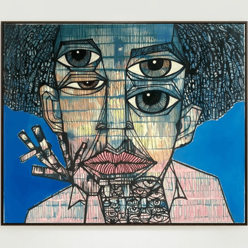 Four Eyed II Acrylic Canvas Painting - 2